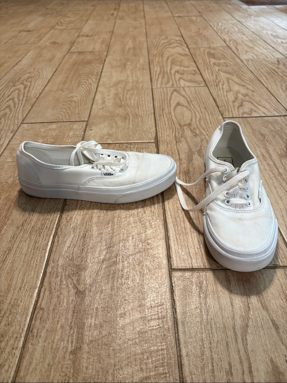 Vans White Low-Top Canvas Lace-Up Sneakers